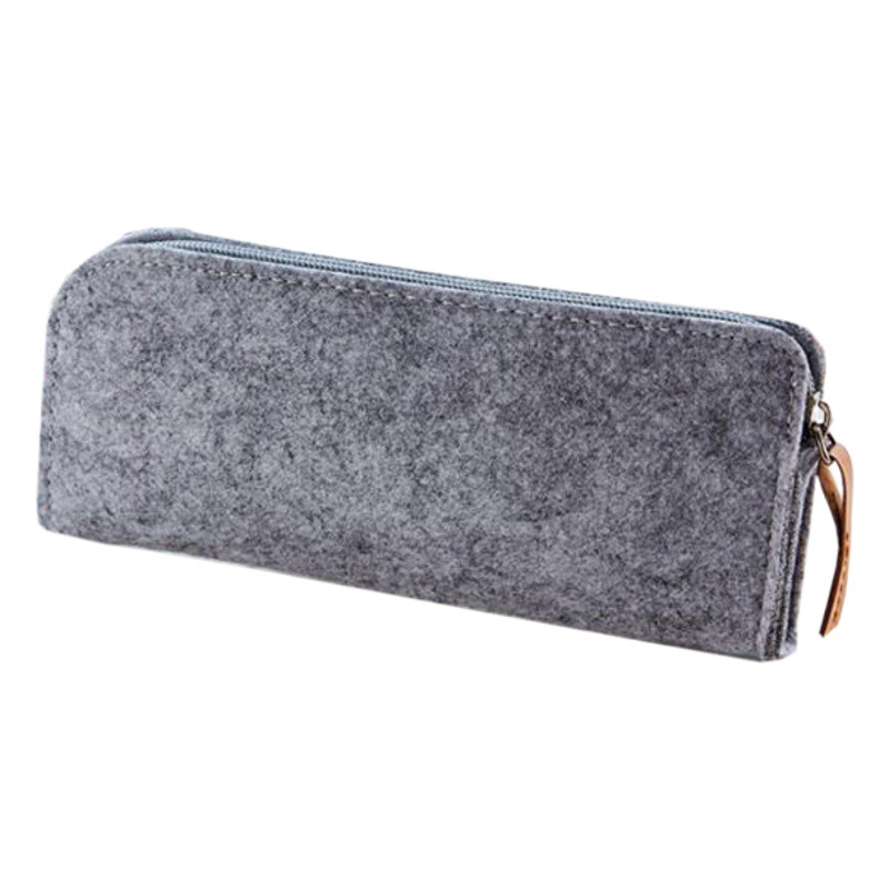 Simple large capacity stationery bag felt pencil case pen holder felt stationery gift storage bag printed logo
