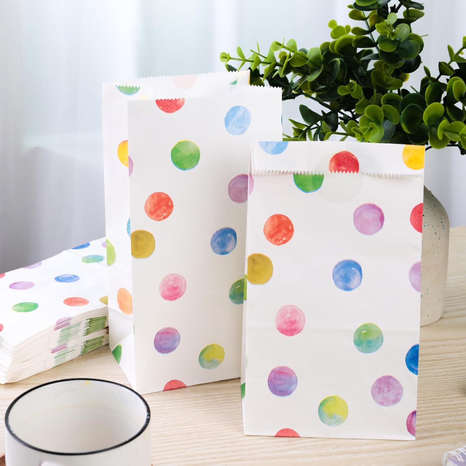 Wave point B 36 color net red gift cross-border packaging wholesale food gift bag kraft paper bag square bottom