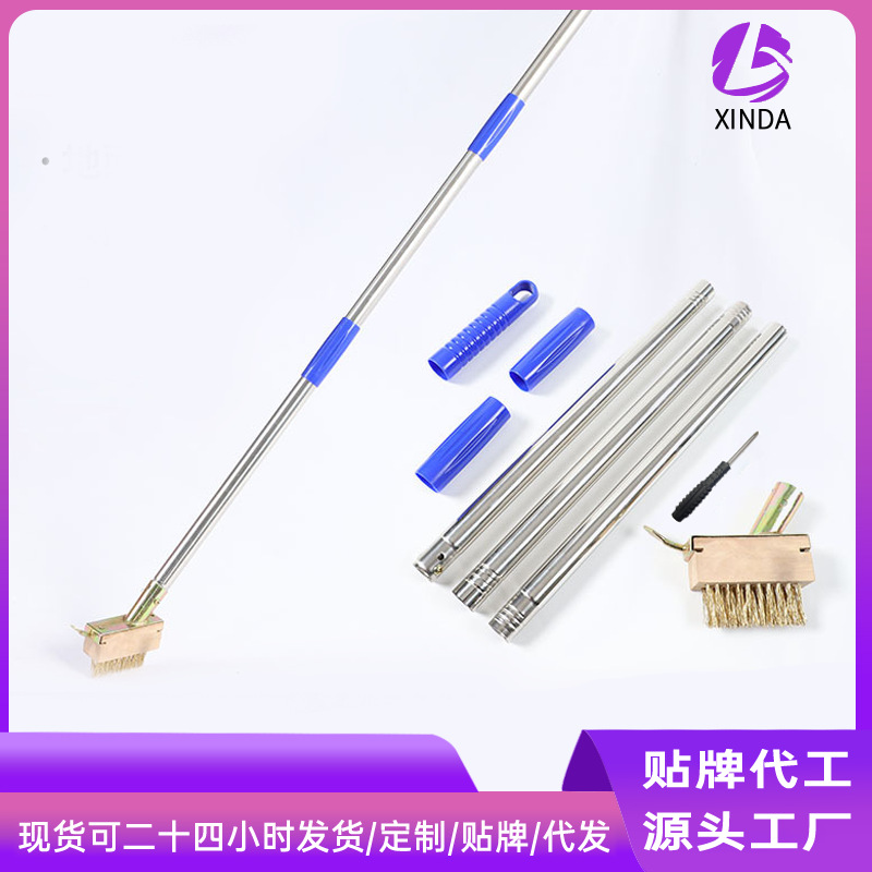 Cross-border new hot-selling stainless steel multi-pole weeding brush long handle garden wire weeding brush floor sewing brush detachable