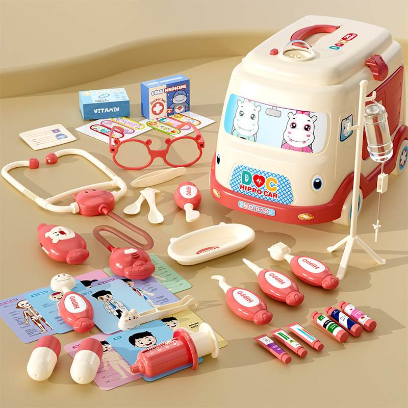 Picture of Children play small doctor toy suit boys and girls simulation play house injection medical kit to see a doctor baby gift