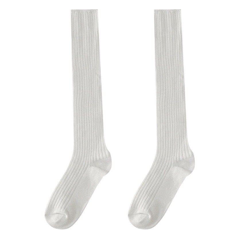 Dongdaemun Miu Style Thick Needle Calf Socks Pile Socks Knitted Wool Simple Ballet Style Pure Color Long Socks for Women