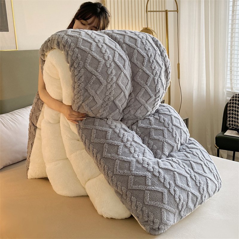 Picture of Taff velvet winter quilt lamb velvet arctic velvet core single double padded warm winter quilt factory wholesale generation