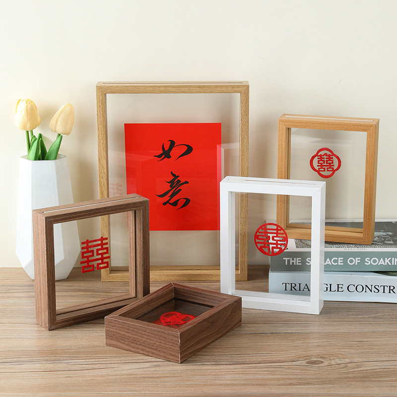 Double-sided transparent photo frame table diy glass specimen frame decoration square 6 inch 7 inch 8 inch A4 picture frame factory wholesale