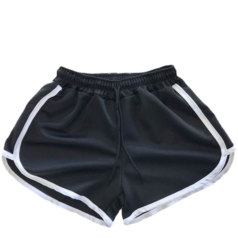 Picture of Korean Summer New High Waist Slimming Elastic Waist Lace-up Contrast Edge Solid Color Fresh Casual Shorts Hot Pants Women's Trendy
