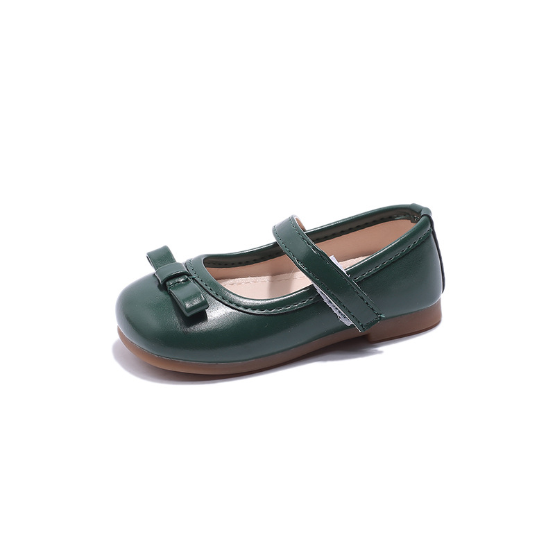 Picture of Tongku rabbit retro girls' leather shoes Spring and Autumn new children's single-layer shoes low-cut little girl's peas shoes soft-soled baby shoes