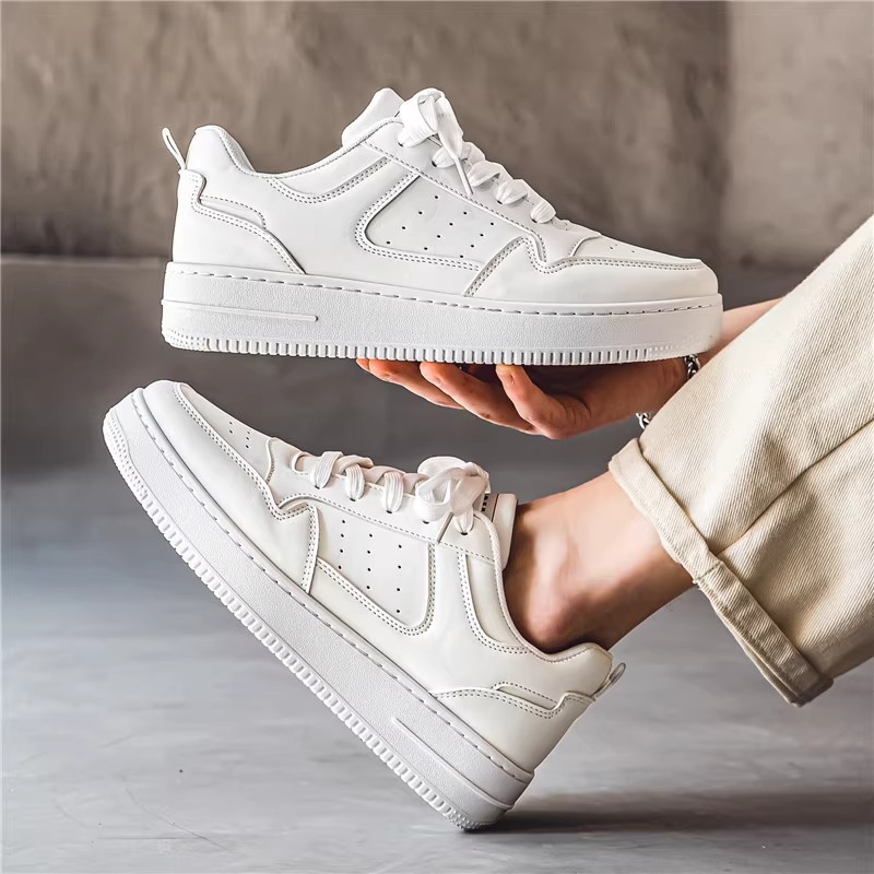 Men's White Sneakers 2025 New Spring Sports Shoes Versatile Casual Height-Increasing Couple Sneakers Women's Trendy Men's Shoes