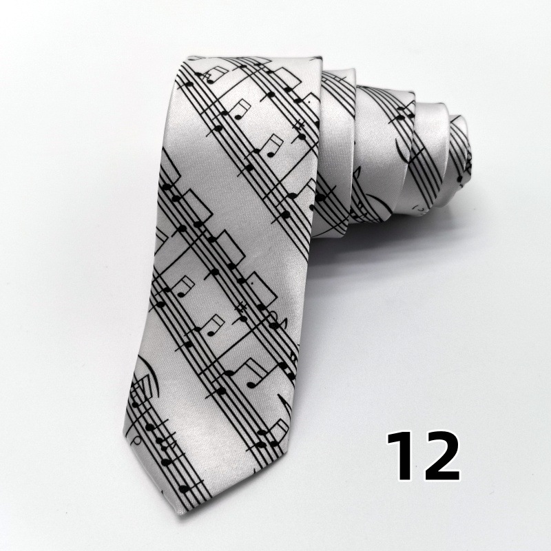 Picture of Ultra-narrow 5cm printed tie leopard print hand-tied unisex casual tie