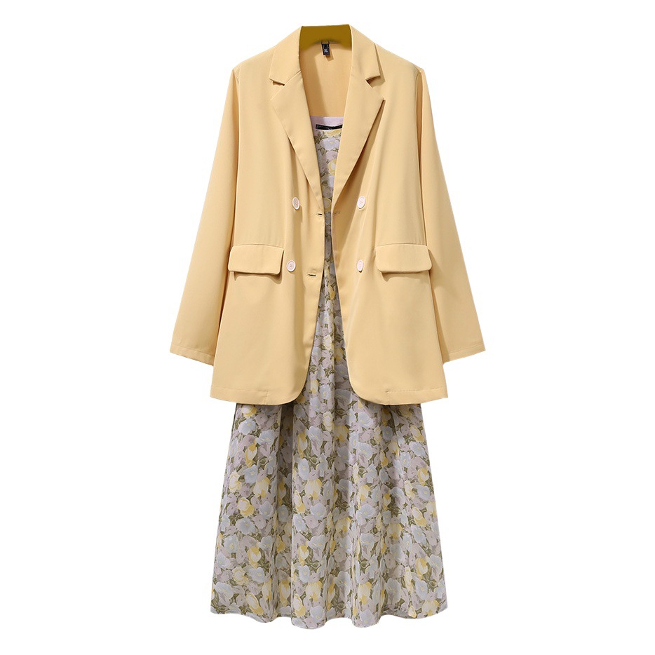 Picture of Autumn Large Size Suit Jacket Women's New Slim Body-Slimming Mask-Covering Suit Fat Girl Sling Dress 2870