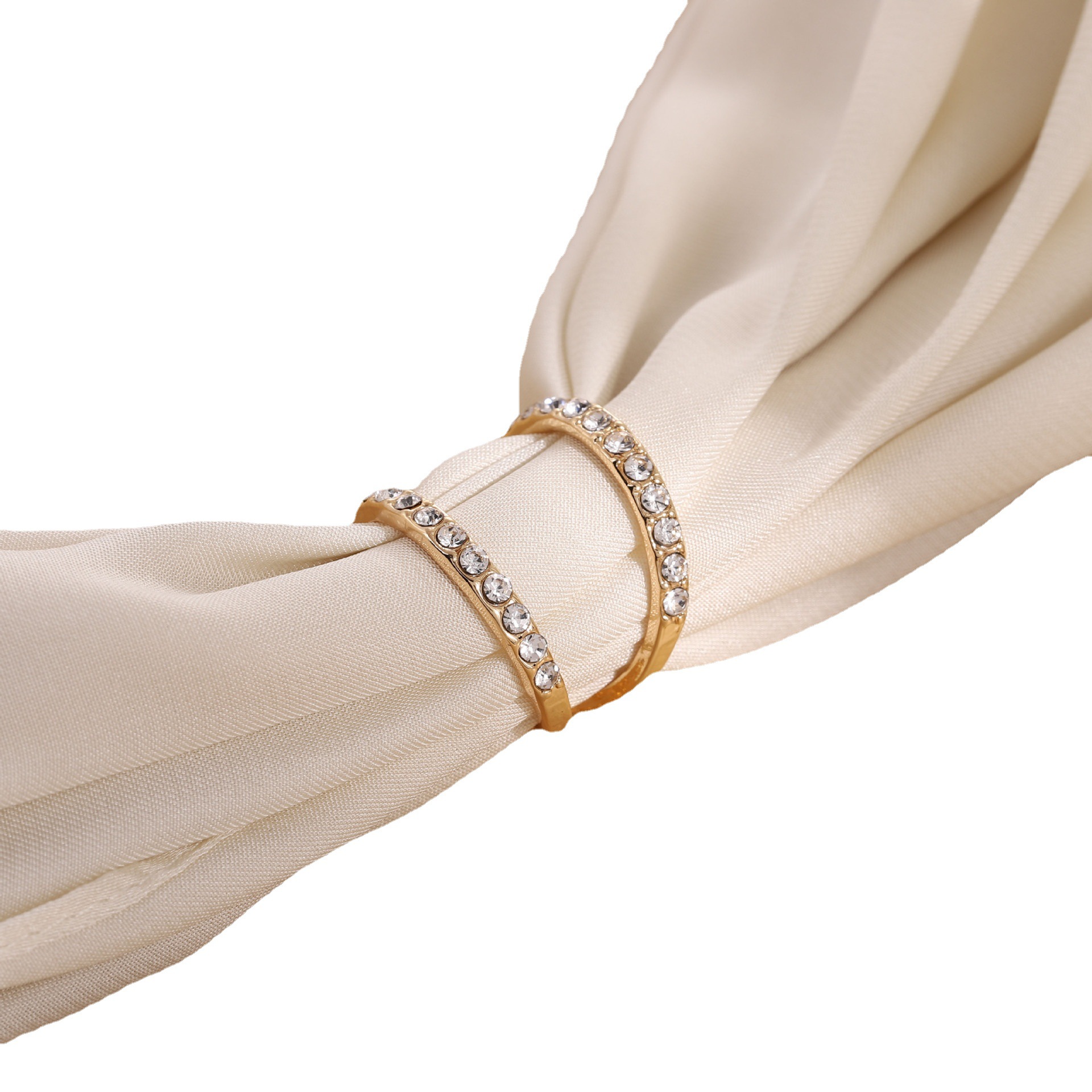 Picture of High-End Silk Scarf Buckle, Versatile, Dual-Purpose, Multi-Functional, Classy Small Square Scarf, Rhinestone Opening Accessories, Silk Scarf Buckle