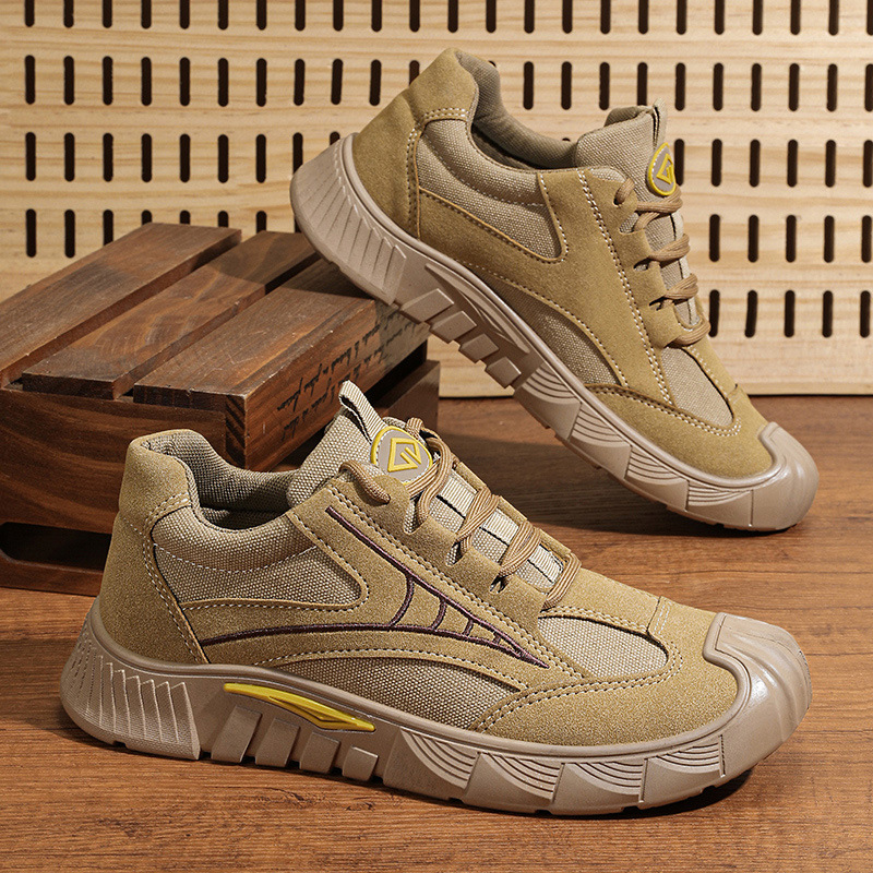 New Style Labor Protection Shoes Men's Steel-free Spring and Autumn Breathable Work Wear-resistant Non-slip Shock-absorbing All-match Casual Shoes for Men