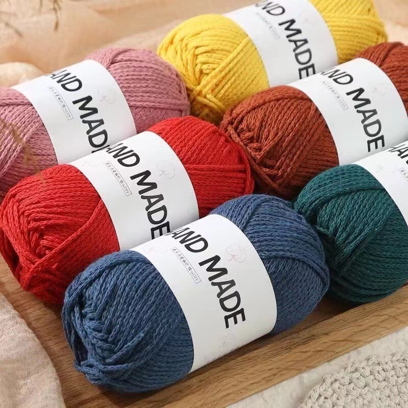 2mm hollow cotton crochet thread medium thick hand-woven diy wrap round strand hand-woven holiday beach wrap