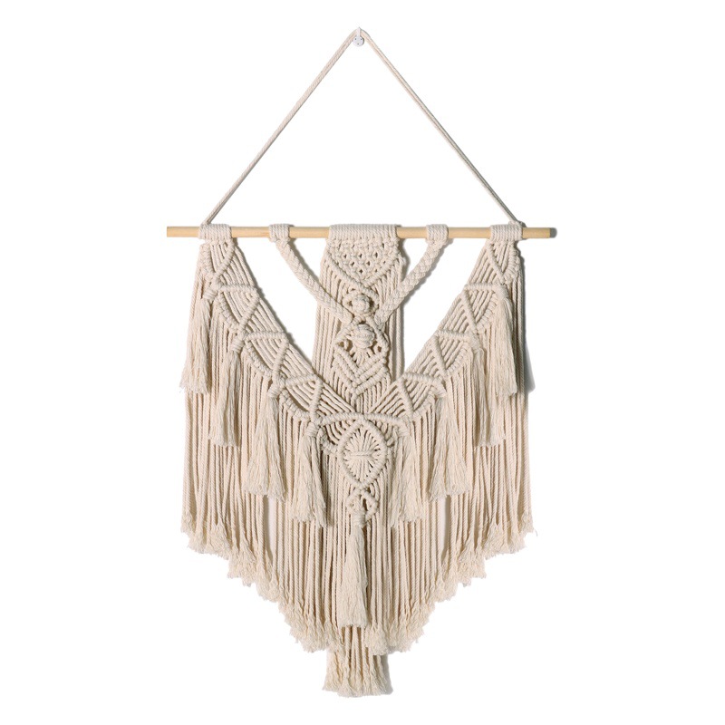 Amazon New Tapestry Simple Homestay Decoration Bohemian Hand-woven Wall Hanging Tassel Decoration Wall Hanging