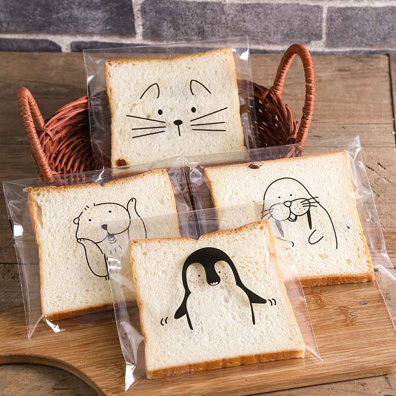 Picture of Transparent Self-sealing Bread Bag Dessert Bag Pineapple Soft European Toast Packaging Four-in-One Mixed 100 Pack