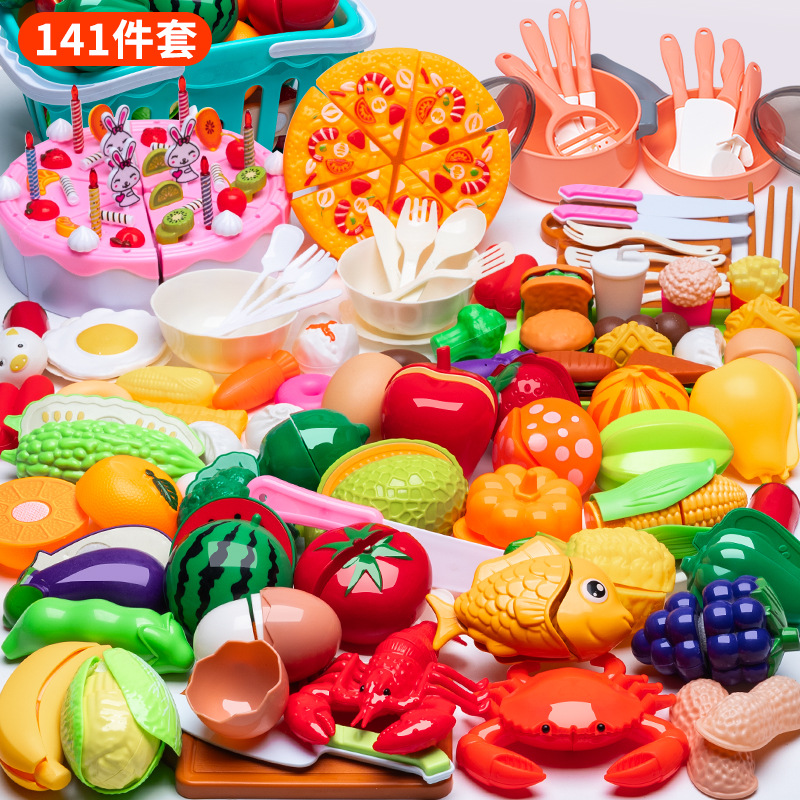 Picture of Children play house simulation kitchen cutting toys girls cooking boys and girls baby cutting fruit cooking set