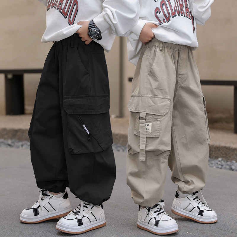 Children's pants men's autumn 2024 boys autumn new children's overalls early autumn sports pants a generation of hair