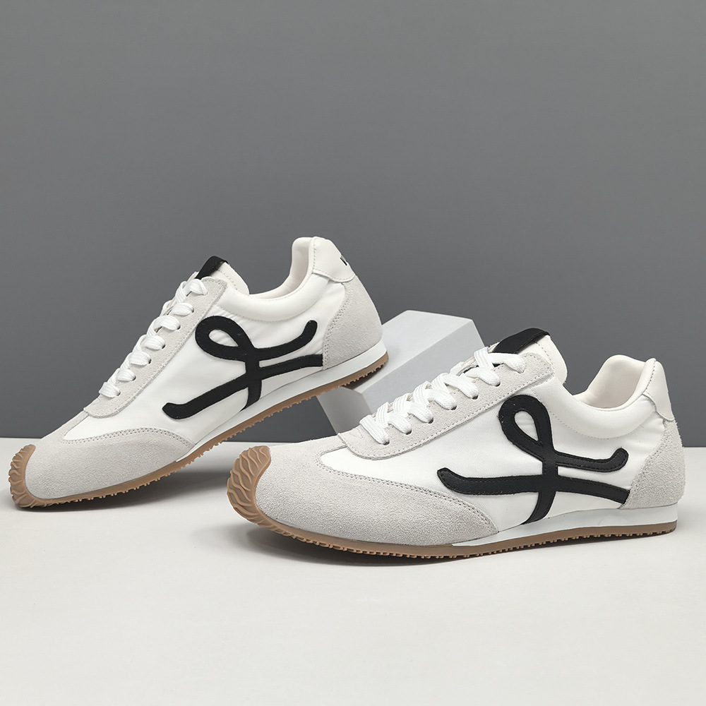 Spring and Summer Breathable Leather Sneakers Men's Trendy All-match Shoes European Station Men's Light Luxury Casual Shoes Men's Lazy Shoes