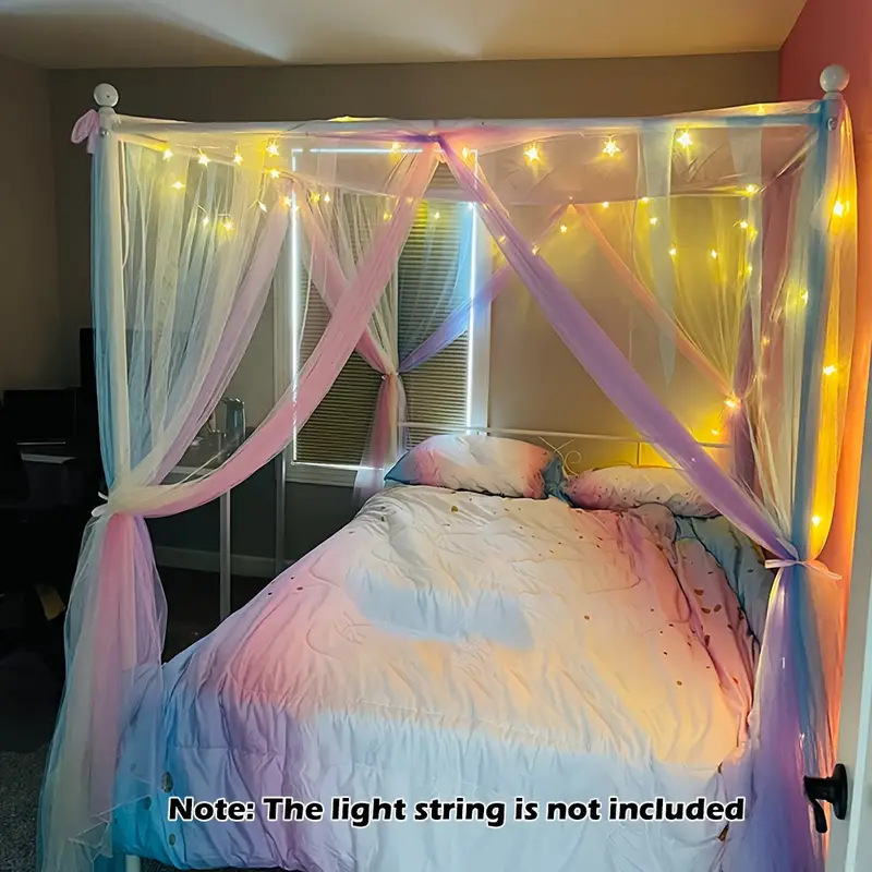 Summer mosquito net four-door mosquito net palace mosquito net installation-free mosquito net square mosquito net double bed curtain increased encryption