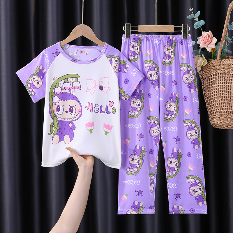 Picture of New Spring and Summer suit Cartoon Short-sleeved Trousers for Boys and Girls Zhongdai Children's Stetzai Pajamas Home Clothes Cross-border Wholesale
