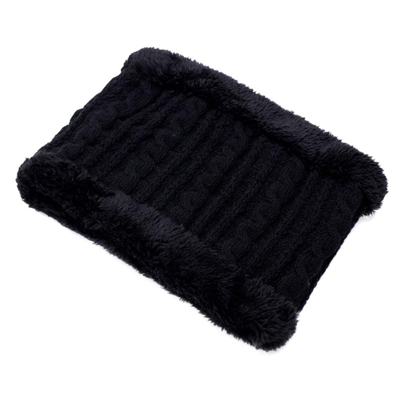 Autumn and winter warm neck protection wool hat men's fleece-lined thickened knitted hat pullover scarf two-piece set Wholesale