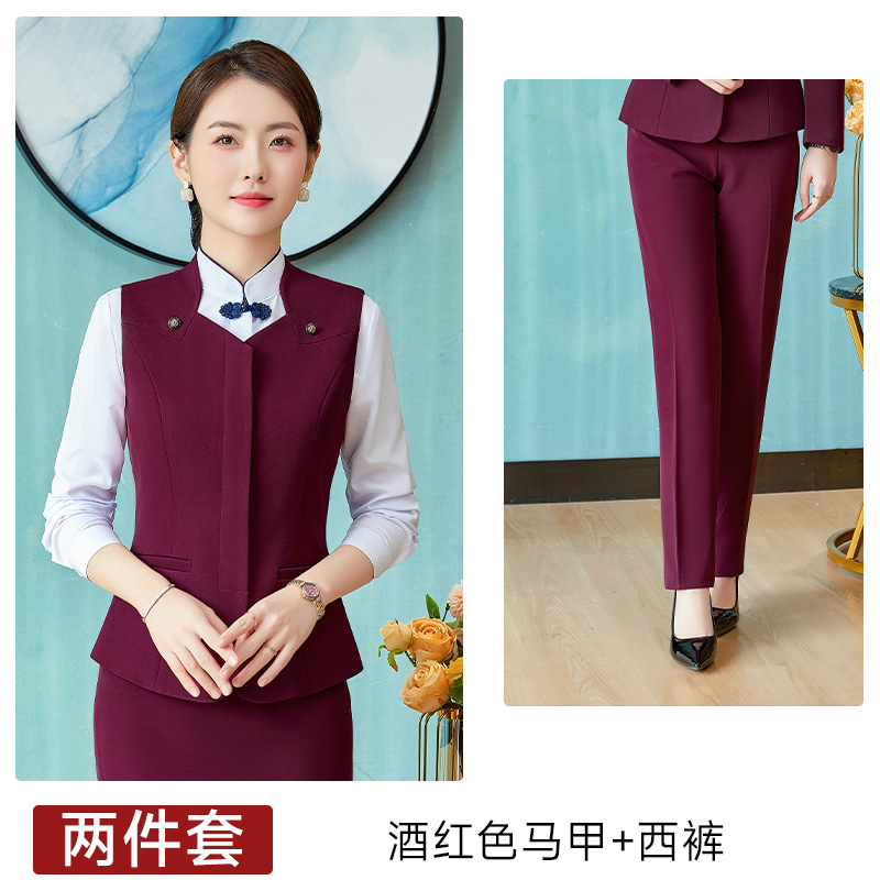 Picture of Professional vest suit female customer service Foreman tooling new fashion stewardess uniform hotel front desk work clothes customized