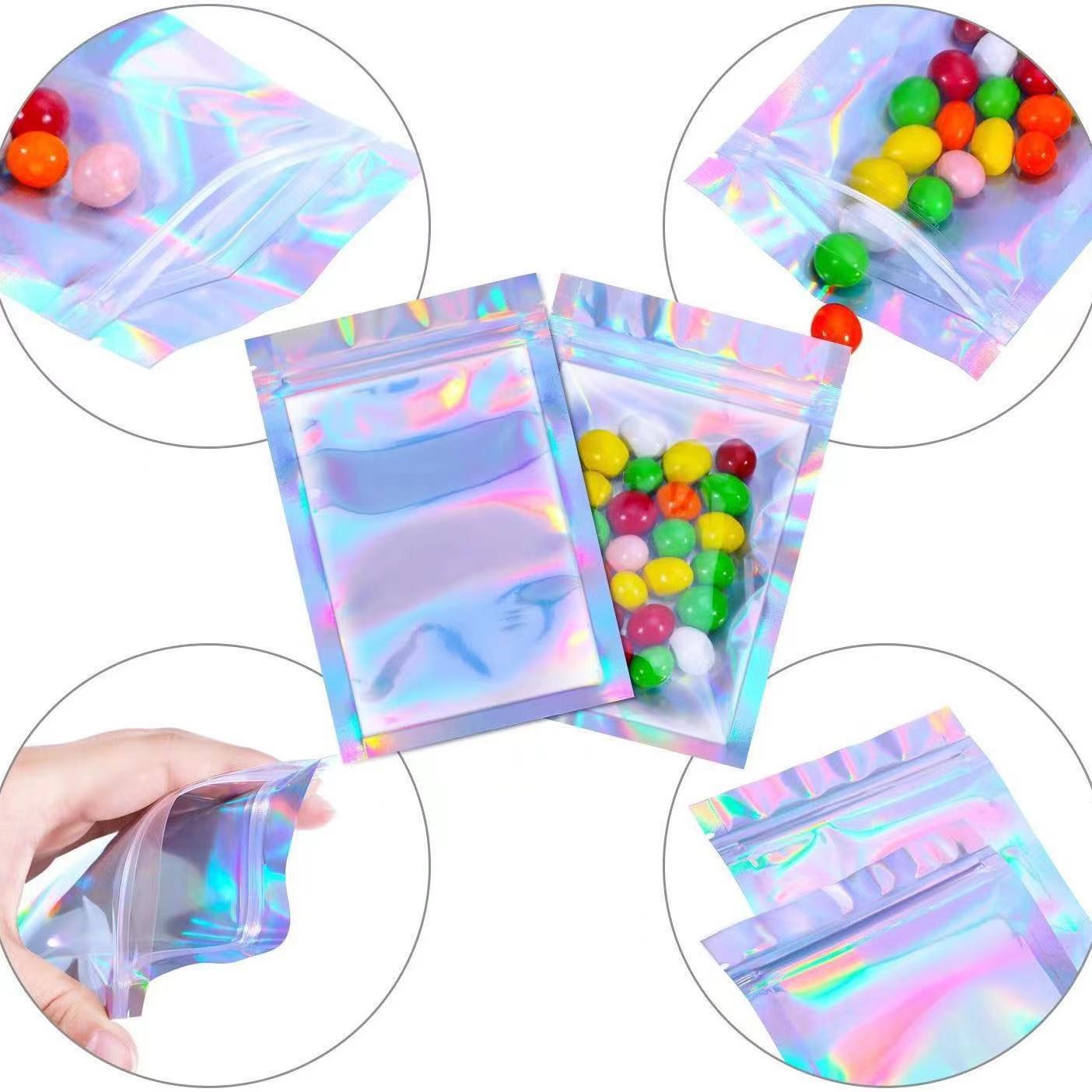 Picture of Cross-border Thickened Non-porous Colorful Laser Self-sealing Bag Yin and Yang Bone Bag Zipper Bag Jewelry Pocket Plastic Packaging Bag