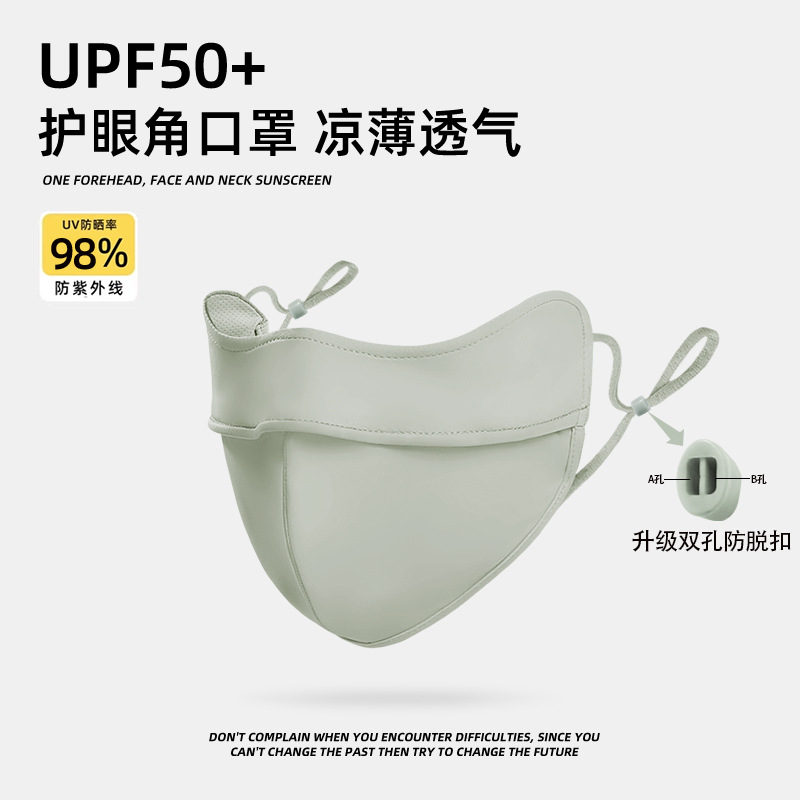 Picture of Sunscreen Mask Women's Sunshade Eye Angle Summer Riding Outdoor UV Protection Nylon Ice Silk Mask Black Men