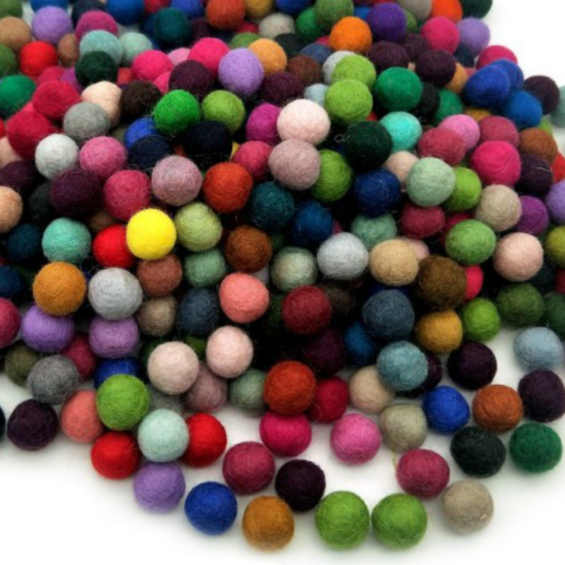 1cm1.2 Wool Felt Ball 1.5cm Earrings Accessories Christmas Accessories Wool Felt Colorful Small Wool Ball Finished