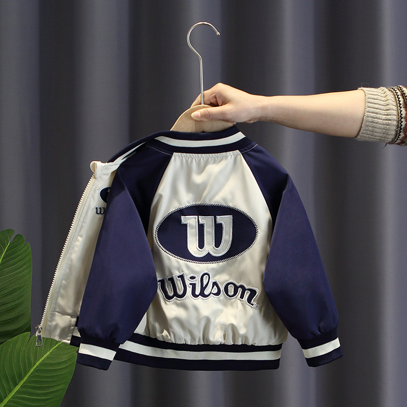 Picture of 2637 Children's Clothing Boys Tops Spring and Autumn 2025 New Korean Style Little Boy Tops Top Baby Baseball Uniform