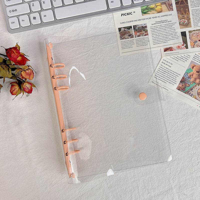 Picture of Ready-Made Pvc Transparent Binder Cover, Portable Travel Binder Set, Student Planner Notebook Binder Cover