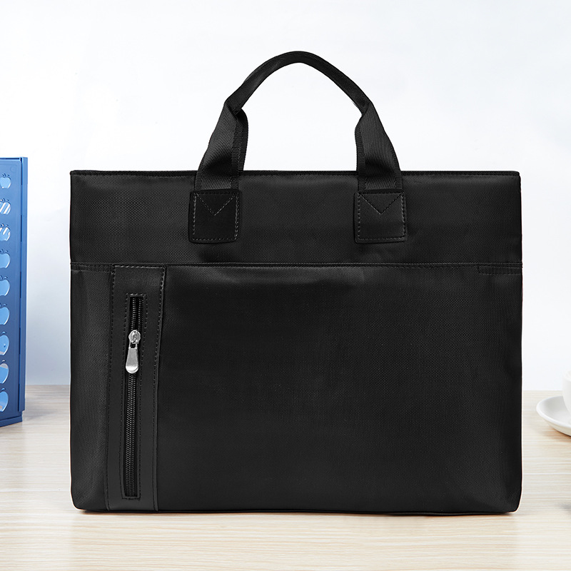 Picture of Briefcase Canvas File Bag Zipper Bag File Bag Waterproof Handbag Oxford Cloth Storage Business Office