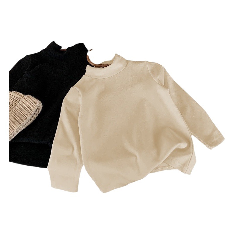 Derong Kidsren's Bottoming Shirt Autumn and Winter 2025 Fun and Cute Warm Elastic Long-Sleeved T-Shirt Kidsren's Clothing Bottoming Shirt Top