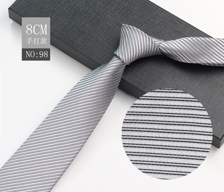 Picture of Men's Tie Business Shirt Stripesd Security Professional Formal Wear Wholesale Plus Logo Manufacturer 8cm Hand-Made