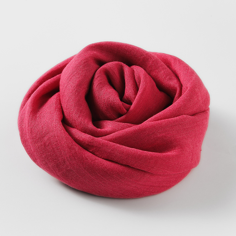 Picture of Solid Color Cotton and Linen Scarf Women's Artistic Sunscreen Scarf Scarf Beach Long Scarf Wholesale Japanese Scarf Advanced Sense