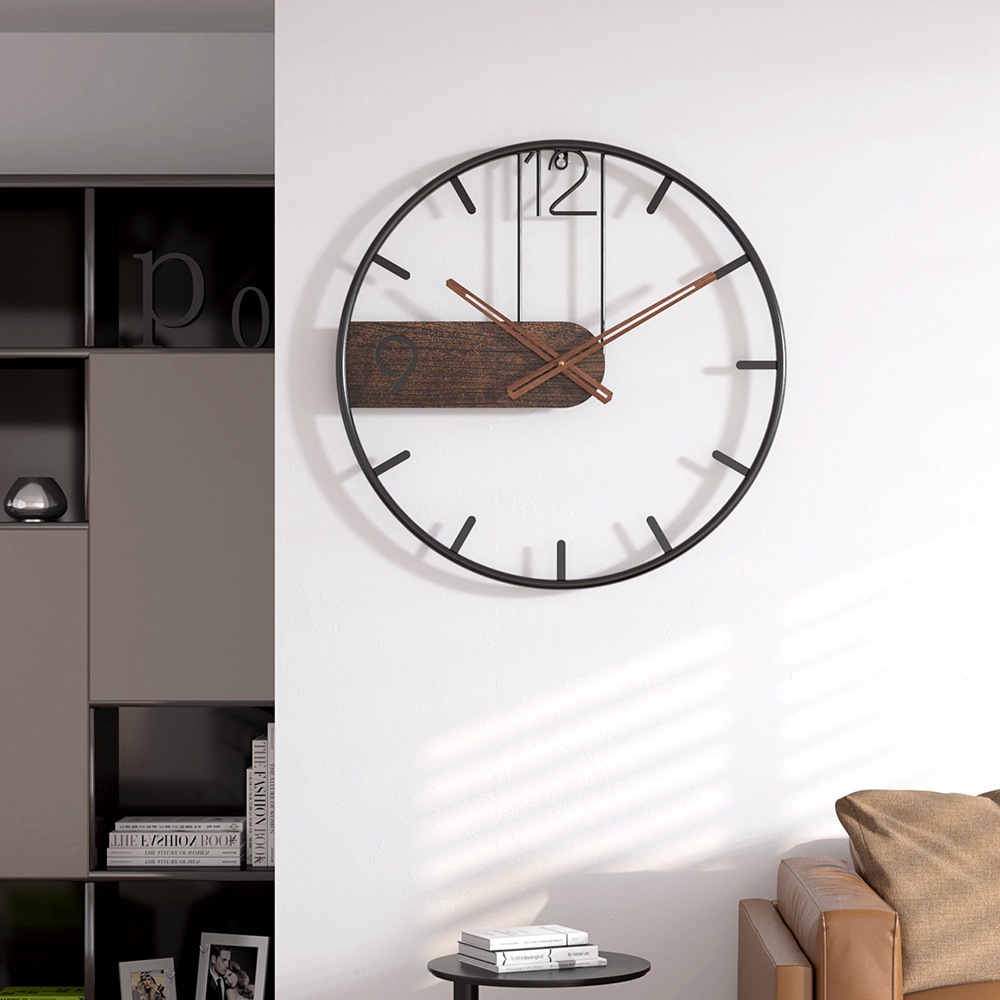 Picture of Nordic style fashion hot selling iron wall clock home living room bedroom clock simple creative light luxury mute clock