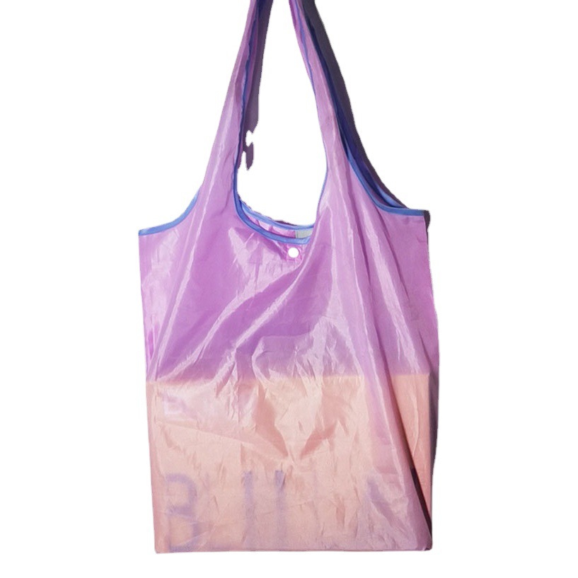 Vest Polyester Bag Folding Shopping Bag Portable Storage Oxford Environmental Bag Printable logo
