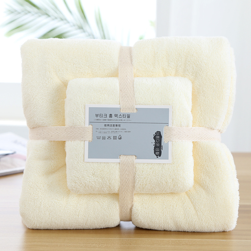 Picture of Factory wholesale coral fleece towel towel gift suit thickened mother and child towel a generation of printed logo