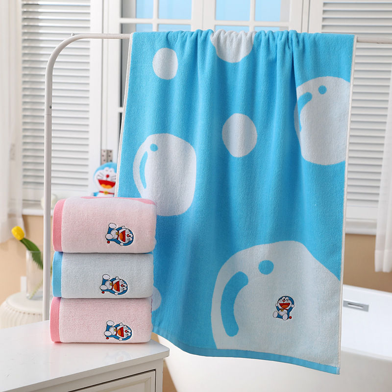 Picture of Doraemon Pure Cotton Towel Bath Towel Soft Absorbent Thickeneded 100 Cotton Towel Type a Maternal and Infant Grade Bath Towel Pure Cotton