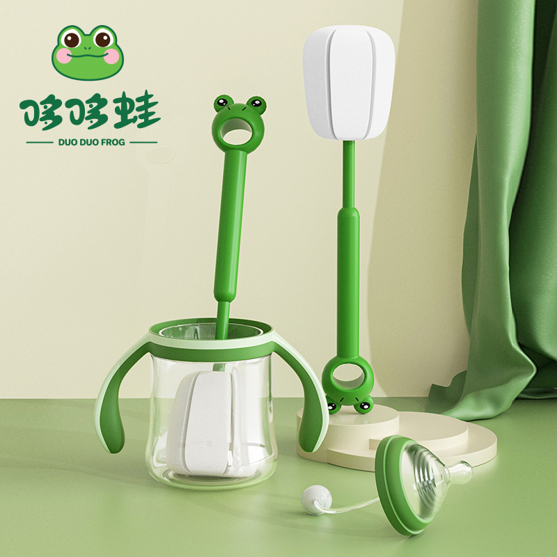 Picture of Cartoon Long Handle Household Cup Brush Cup Wash Cup Brush Cleaning Brush No Dead Angle Sponge Brush Milk Bottle Brush