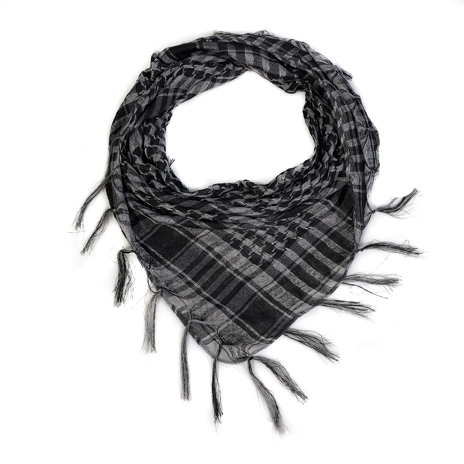 Picture of Net Silk Houndstooth Square Scarf Arabian Headscarf Outdoor Military Fan Tactical Export Tassel Desert Scarf Cross-border