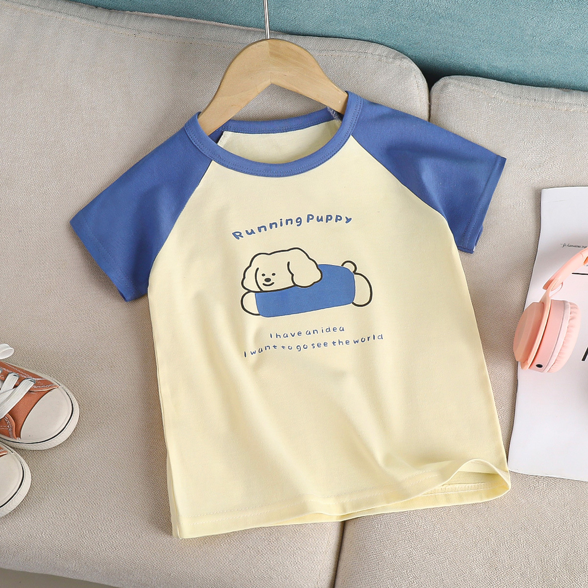 Picture of Children's Short-sleeved T-shirt Cotton New Children's Summer Baby Clothes Boys' Thin Girls' Top Summer Children's Clothing