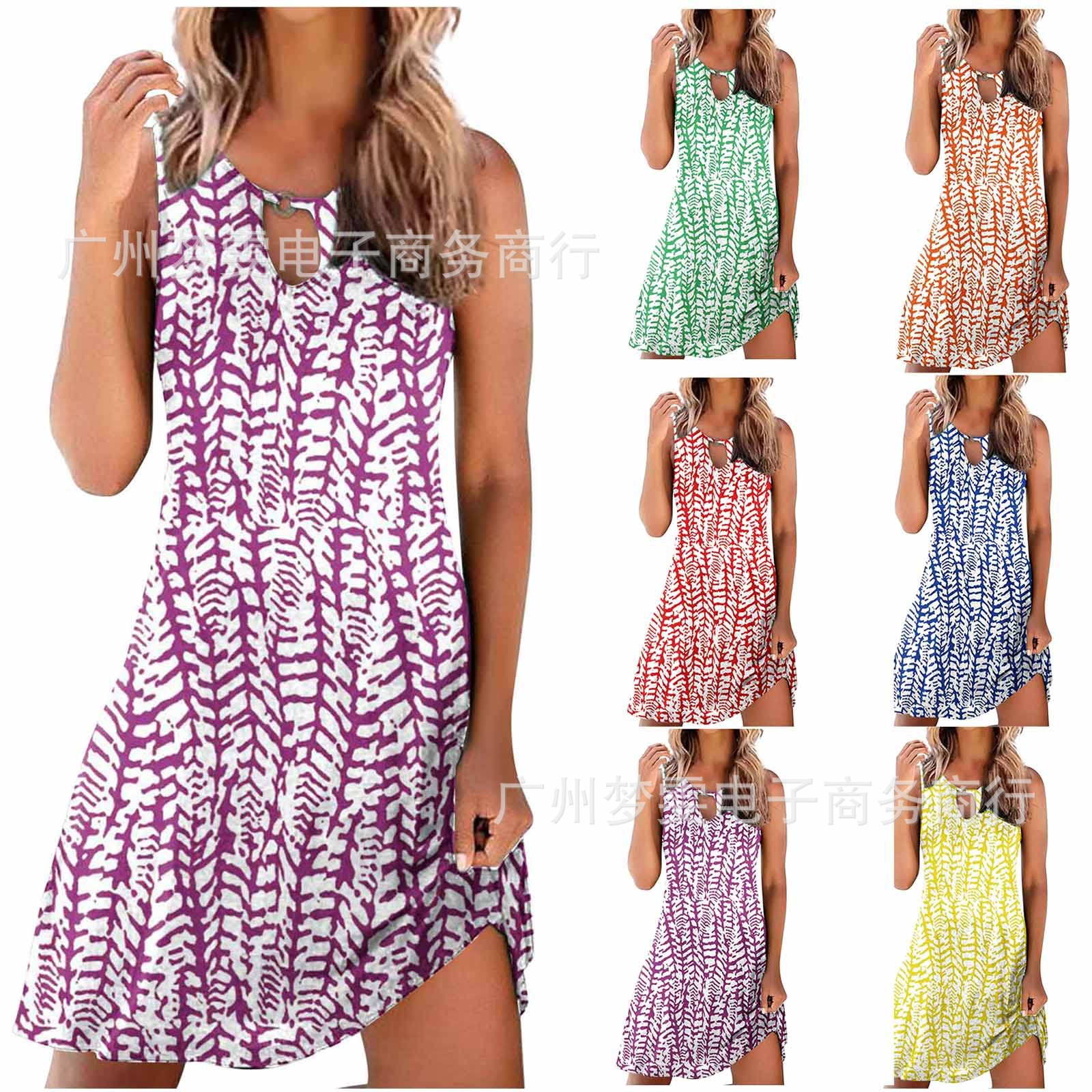 2023 Explosions dress plus size Women's Fashion Sexy in stock Amazon AliExpress Dress Printing Process