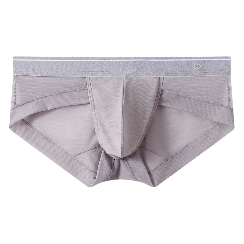 23 summer new men's triangle underwear ice silk mesh fabric breathable quick-drying men's underwear solid color underwear men
