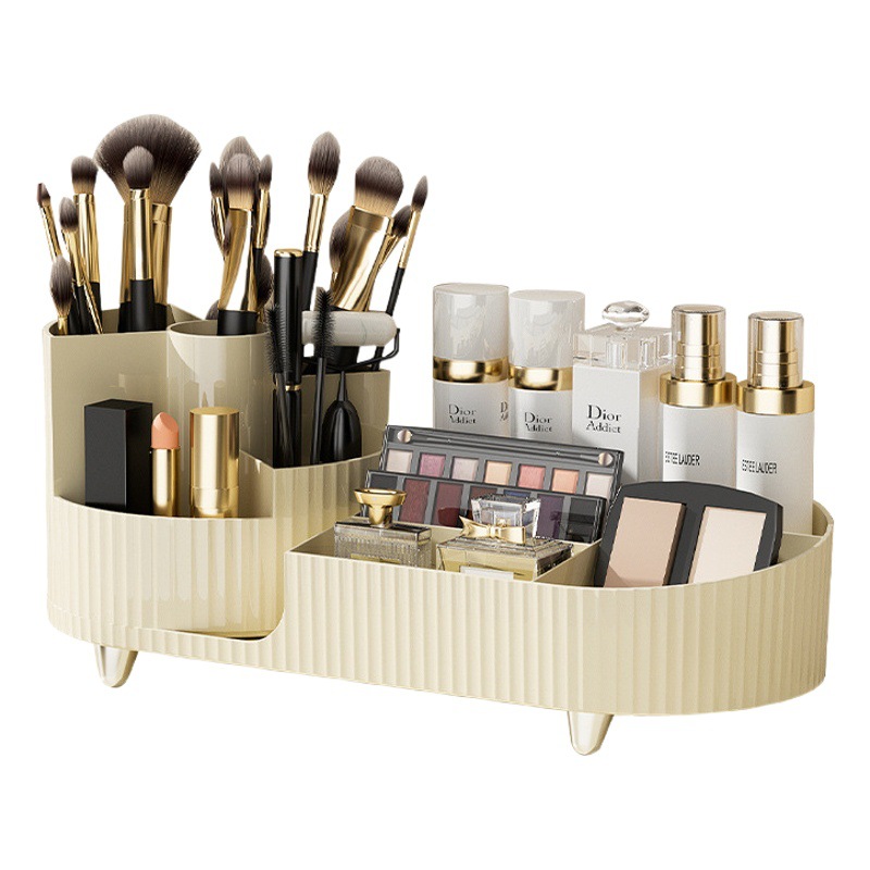 Uforu Cosmetic Storage Box Advanced Desktop Large Rotating Pen Cartridge Cosmetic Brush Lipstick Powder Cosmetic Box