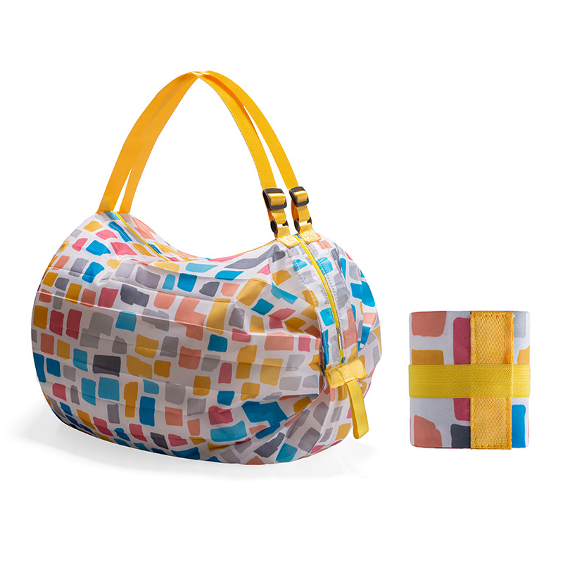 Picture of Foldable shopping bag travel shoulder portable thick large grocery shopping bag supermarket green shopping bag wholesale