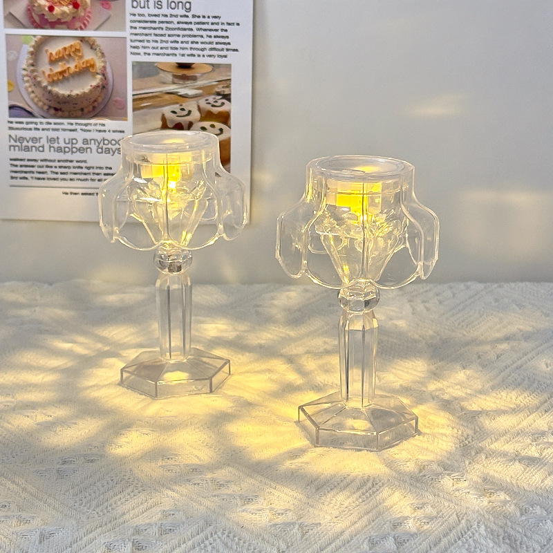 Flower bud crystal small desk lamp creative LED night light bedroom bedside lamp atmosphere lamp for girlfriends birthday gift for women
