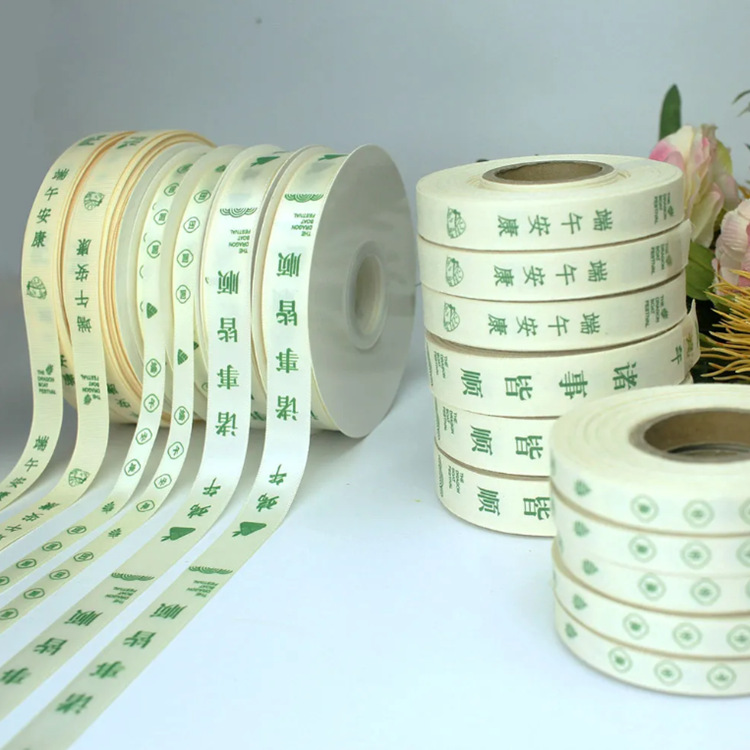 Manufacturers produce 1.5cm wide cotton belt printable logo Dragon Boat Festival floral festival gift box packaging cotton ribbon