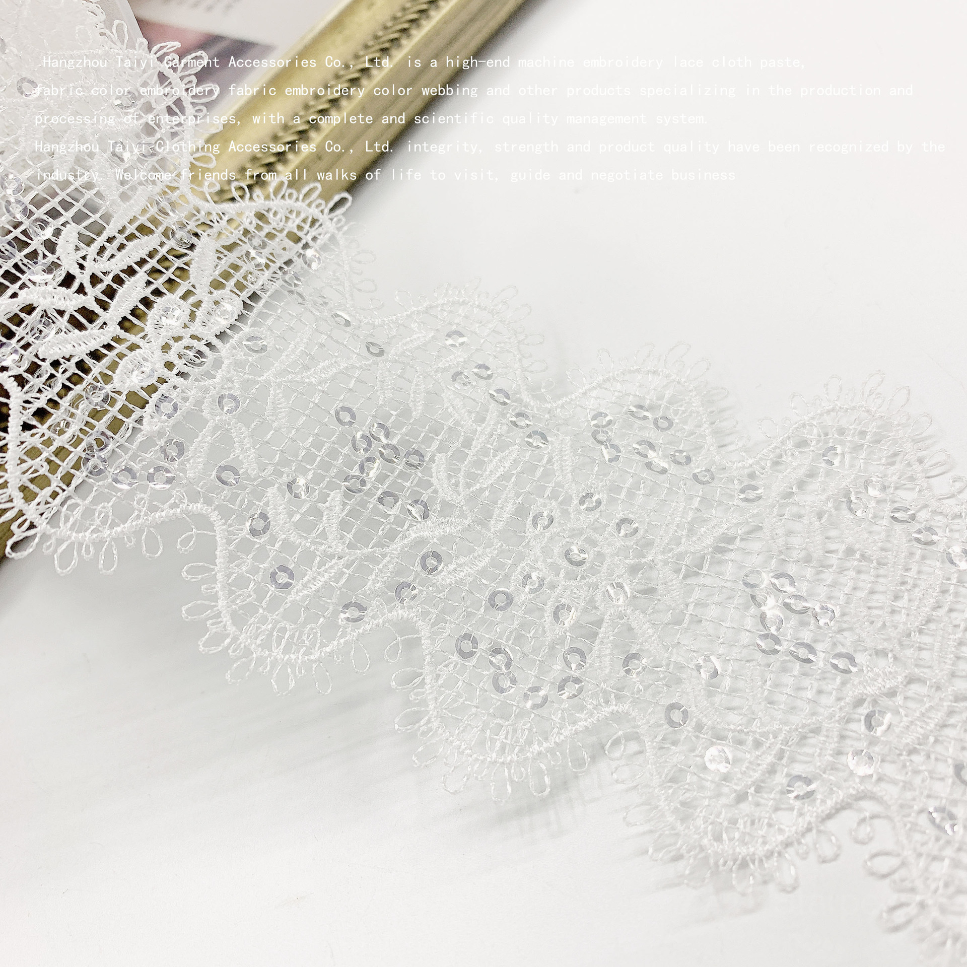 Polyester barcode home soft ornaments wave in stock wholesale embroidered lace clothing accessories water soluble beads lace