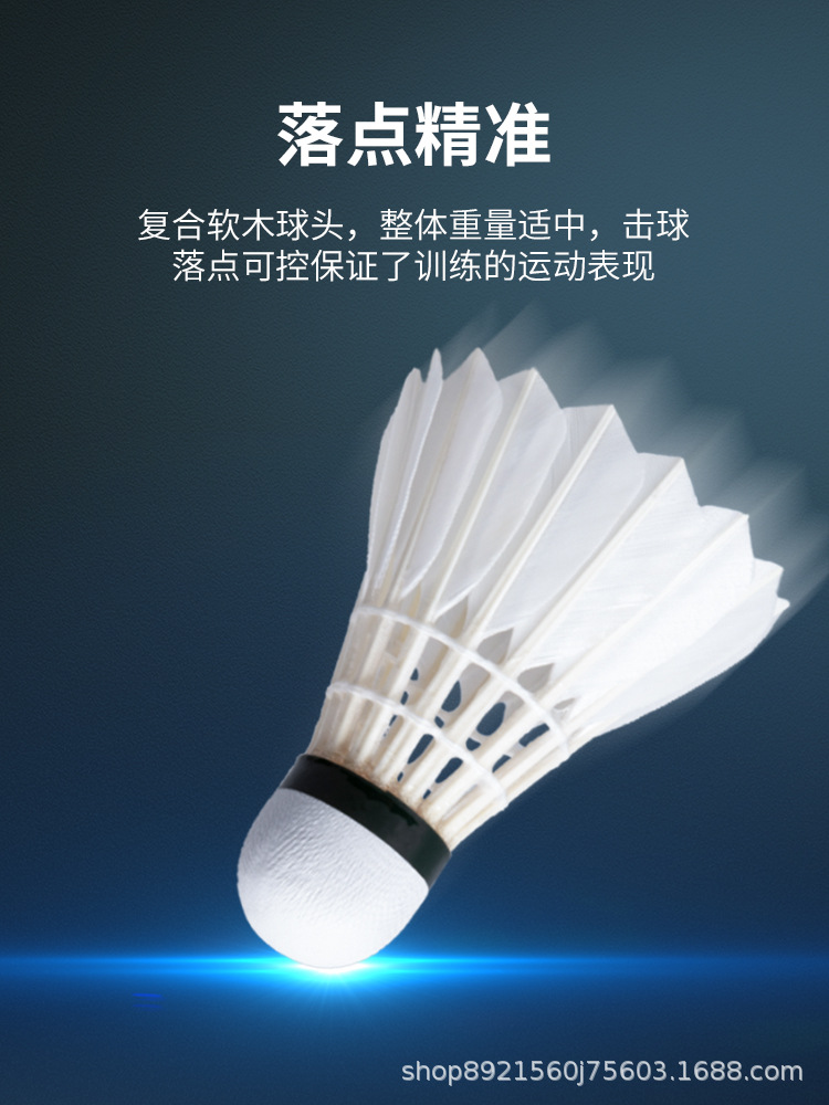 Picture of Counter Attacker Y5 Badminton Genuine Durable 3/6/12 Pack Duck Goose Feather Professional Durable Special Windproof Training