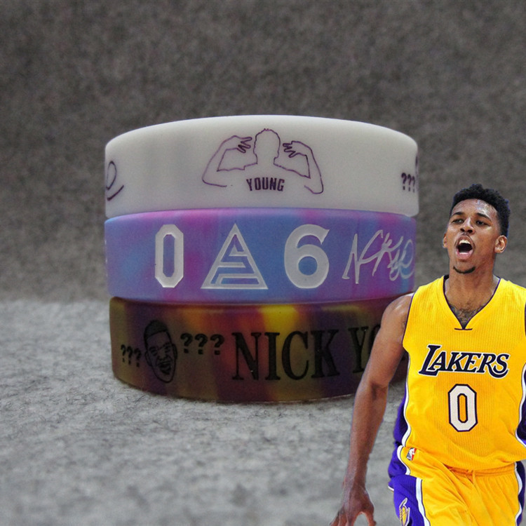 Basketball Star Lake warrior No. 0 No. 6 Nick Yang touxiang wide bracelet luminous soluble rock silicone Sports wristband for men