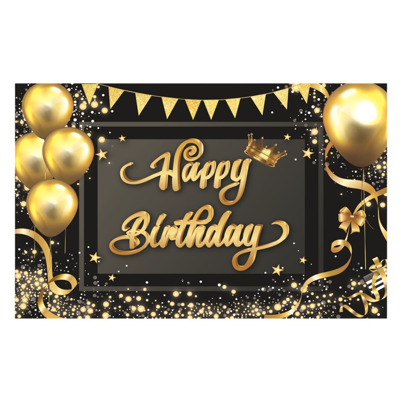 Black gold birthday background banner poster can help design